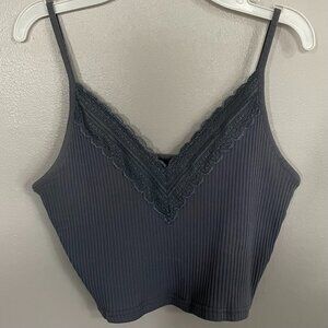 Shein Women's Blue V-neck crop top